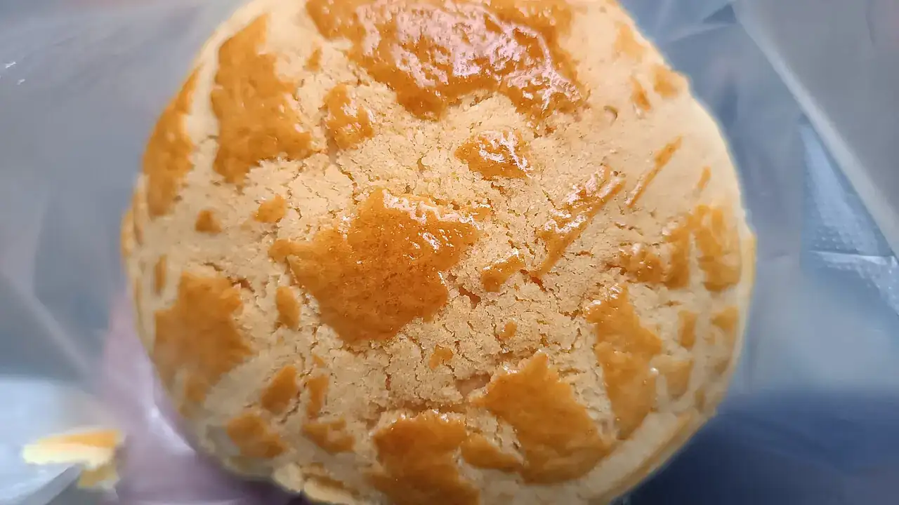 Pineapple bun close-up